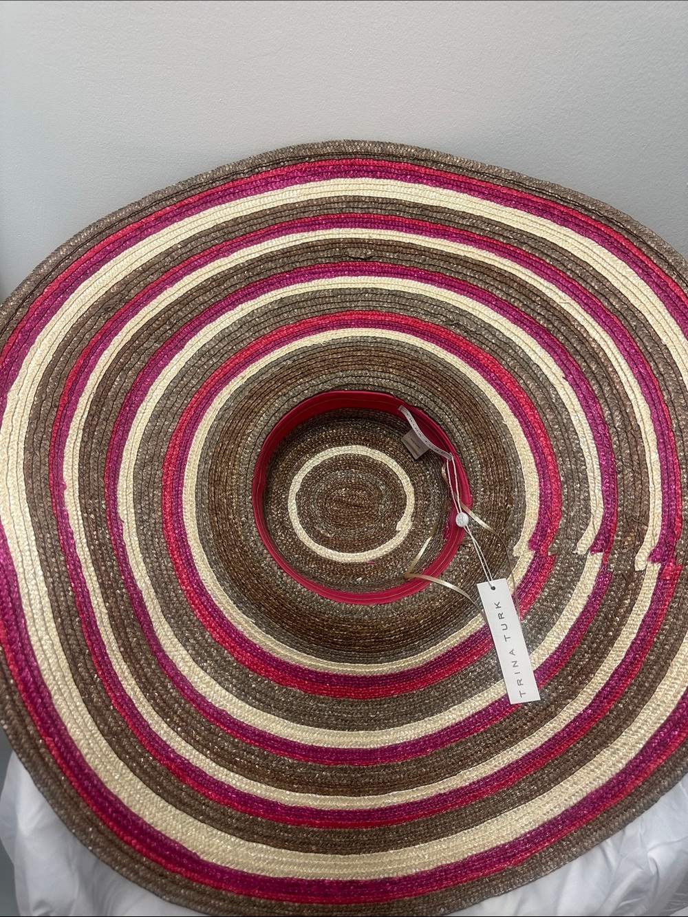 Trina Turk Wide Floppy Brim Straw Sun Hat in Multi NWT - Picture 7 of 17
